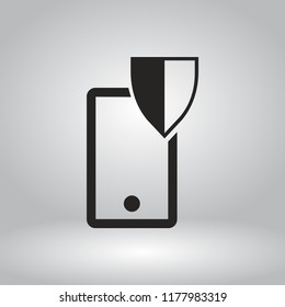 shield phone vector icon 10 eps