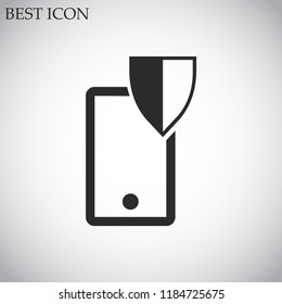 shield phone vector icon 10 eps