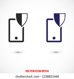 shield phone vector icon 10 eps