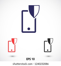 shield phone vector icon 10 eps