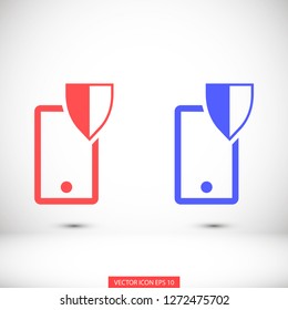 shield phone vector icon 10 eps