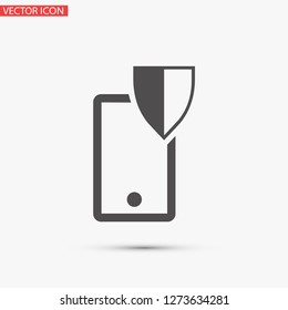 shield phone vector icon 10 eps