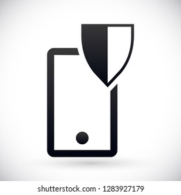 shield phone vector icon 10 eps