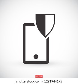 shield phone vector icon 10 eps