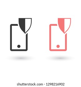 shield phone vector icon 10 eps