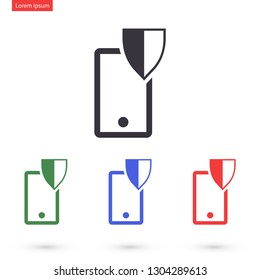 shield phone vector icon 10 eps