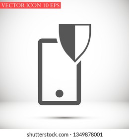 shield phone vector icon 10 eps