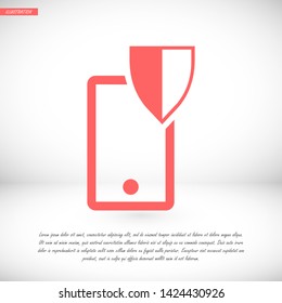 shield phone vector icon 10 eps , Lorem ipsum Flat design