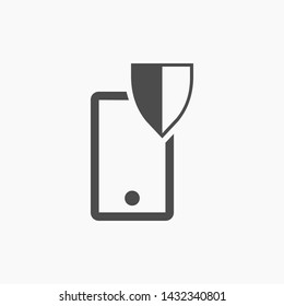 shield phone vector icon 10 eps , Lorem ipsum Flat design