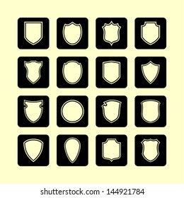 Shield pictogram set