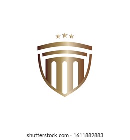 Shield & Pillar Logo Design Vector