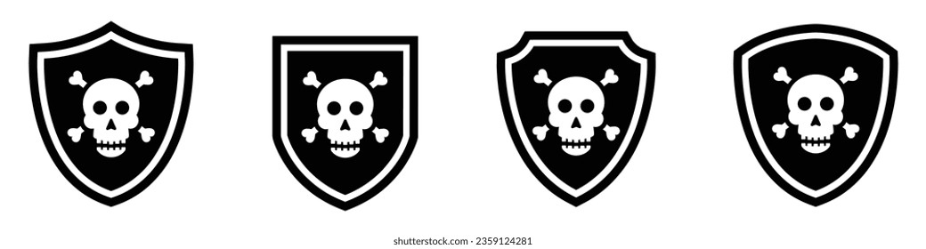 Schild mit Piratenschädel, Vektorgrafik