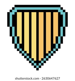 Escudo en diseño de pixel art