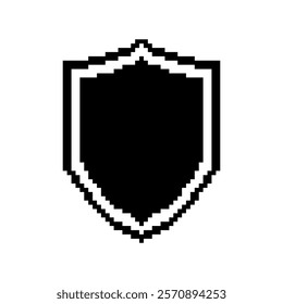 Shield pixel art icons simple design