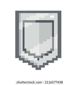 shield pixel icon flat isolated