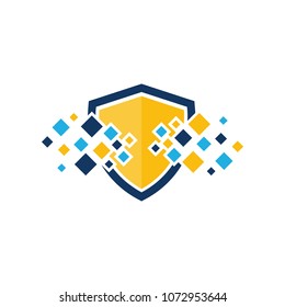 Shield Pixel logo Icon Design