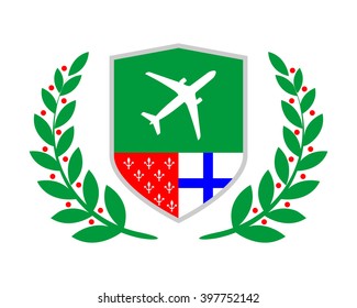 shield plane emblem airport flight airline airway image symbol icon