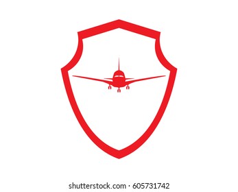 shield, plane, icon, vector illustration eps10