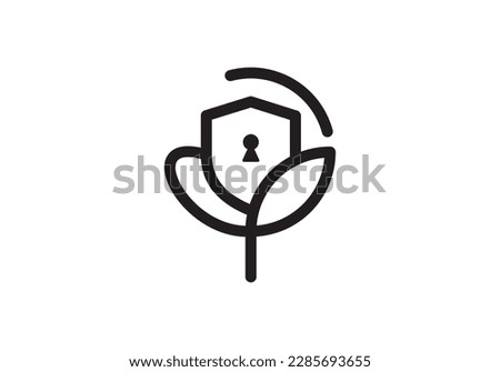 shield plant logo design. nature security creative icon vector