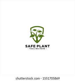 Shield and Plant Logo template Design