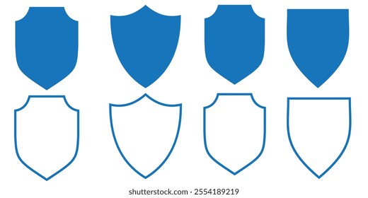 Shield with a plus icon set. Medical Protection symbol vector illustration