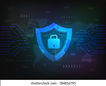 Shield Polygonal,Business Concept Of Data Security And Protection Concept. 