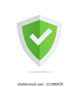 Shield in popular flat style. Vector icon for your web site, app, logo