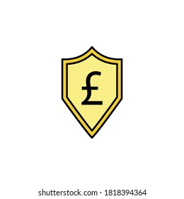 protector, icono de libra. Elemento de ilustración financiera. Los símbolos y símbolos se pueden usar para web, logotipo, aplicación móvil, interfaz de usuario, UX