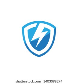shield power lightning vector illustration design
