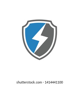 shield power lightning vector symbol