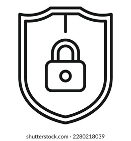 Shield privacy icon outline vector. Data protect. Secure information