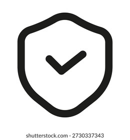 Shield professional line icon. Professional Line Vector Icon with modern protection and security concept, minimal clean outline design and scalable defense symbol
