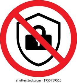 Schild verboten Schild. roter Hintergrund. Kein Sicherheits- oder Schutzsymbol, Vektorgrafik.