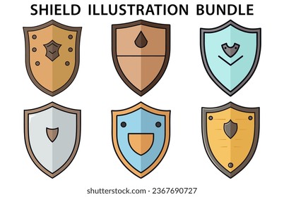 Shield Protect badge vector illustration bundle, Set of Shield Vector collection