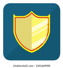 Shield protect golden icon vector illustrator design isolated on blue background.