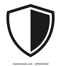 Shield protect icon, safety symbol, defense logo, web button, internet security 