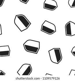 Shield protect icon seamless pattern background. Business concept vector illustration. Shield defence symbol pattern.