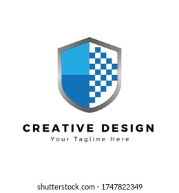 Shield Protect Logo Template, Secure Vector Design Simple modern. 