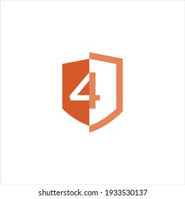 Proteger el logotipo seguro y el diseño de 4 vectores