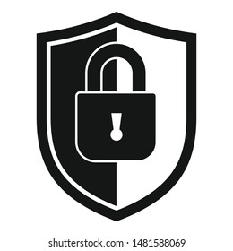 Shield protect security icon. Simple illustration of shield protect security vector icon for web design isolated on white background