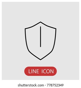 Shield, protect vector line icon.