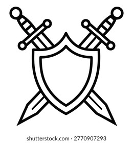 Shield protected by crossed