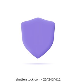 Símbolo de icono protegido contra blindaje. concepto de diseño 3D. Ilustración del vector