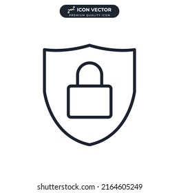 Shield protected icon symbol template for graphic and web design collection logo vector illustration