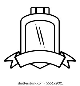 shield protected insignia ribbon outline empty vector illustration eps 10