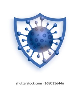 shield protecting virus to enter concept background