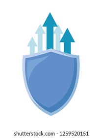 shield protection arrows on white background