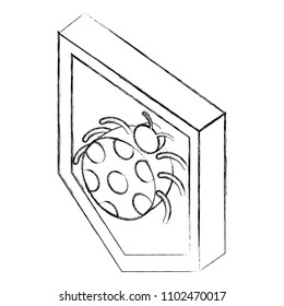 shield protection bug virus attack digital isometric