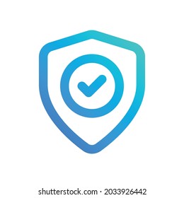 Shield protection with check mark icon vector illustration.