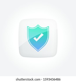 Shield Protection Check Modern Gradient Icons Set
